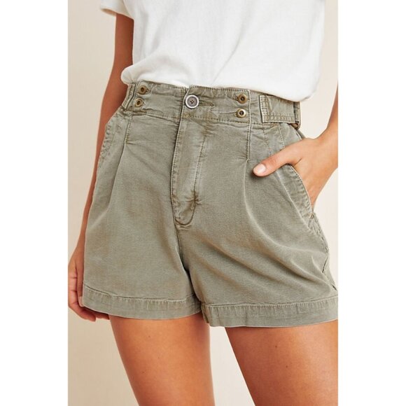Anthropologie Olive Green Liza Utility Shorts - Picture 1 of 11